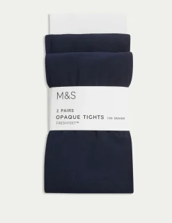 2 Pack 100 Denier School Tights (6-14 Yrs)