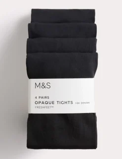 4 Pack 100 Denier School Tights (6-14 Yrs)