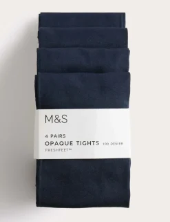 4 Pack 100 Denier School Tights (6-14 Yrs)