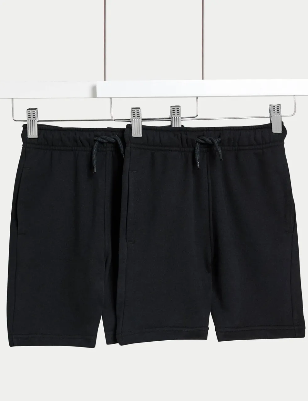 2 Pack Adaptive Cotton Rich Plain Shorts (2-16 Yrs)