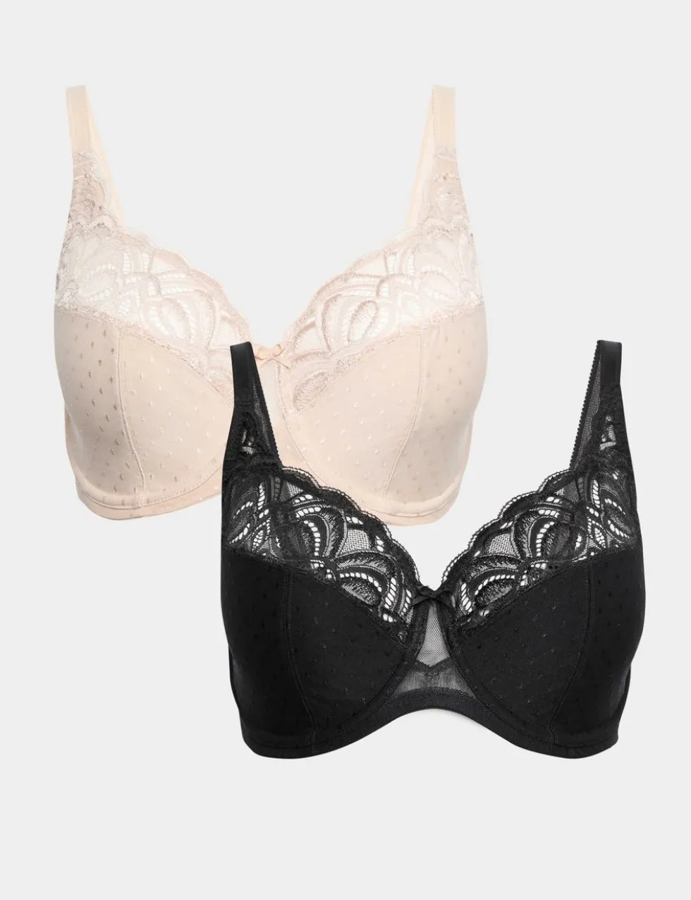 2 Pack Amelia Lace Wired Full Cup Bras (F-J)