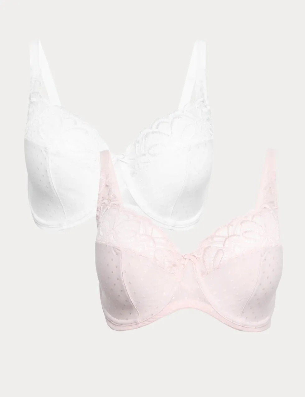2 Pack Amelia Lace Wired Full Cup Bras (F-J)