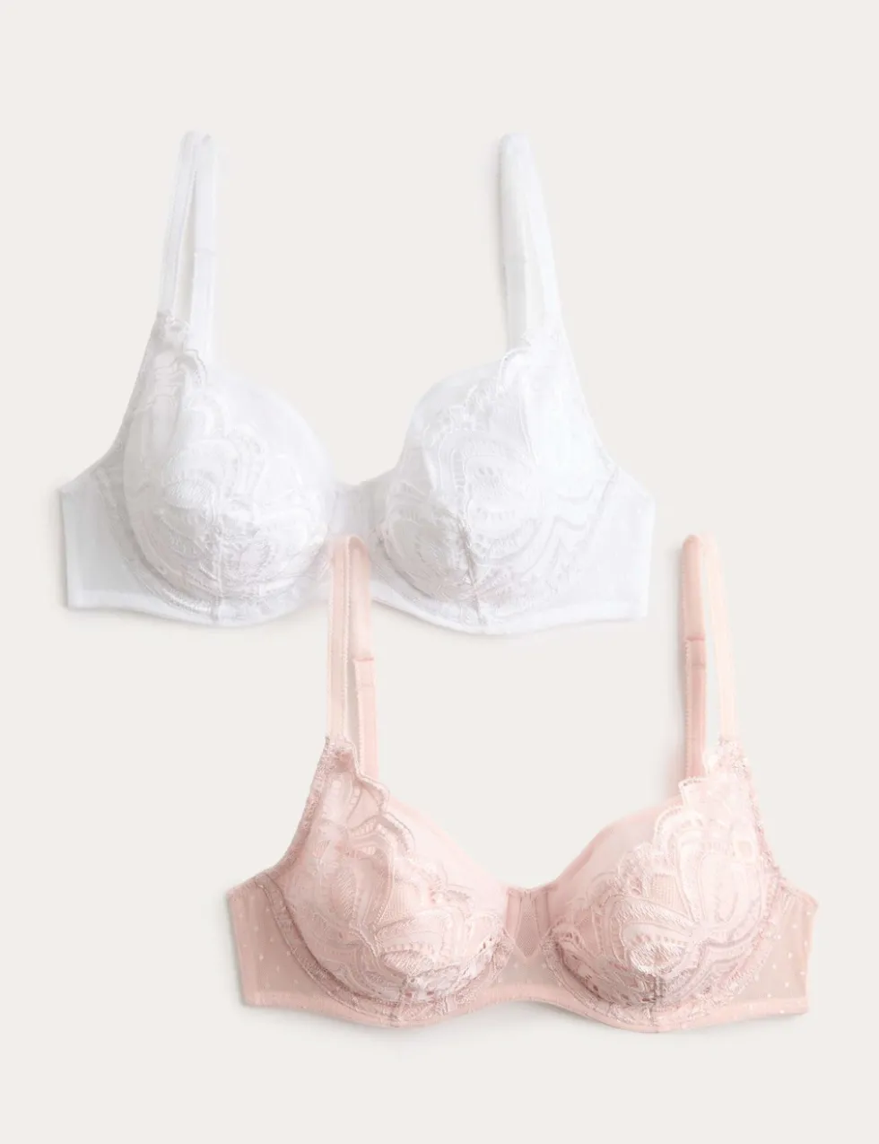 2 Pack Amelia Natural Lift™ Lace Wired Bras (A-E)