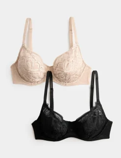 2 Pack Amelia Natural Lift™ Lace Wired Bras (A-E)