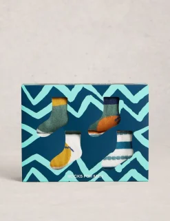 4 Pack Beach Holiday Cotton Rich Socks