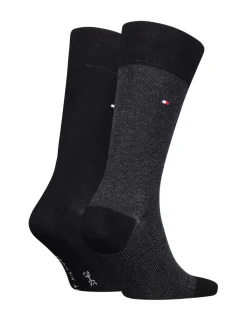 2 Pack Birdseye & Plain Cotton Rich Socks