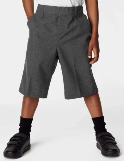 2 Pack Boys' Easy Dressing School Shorts (3-15 Yrs)