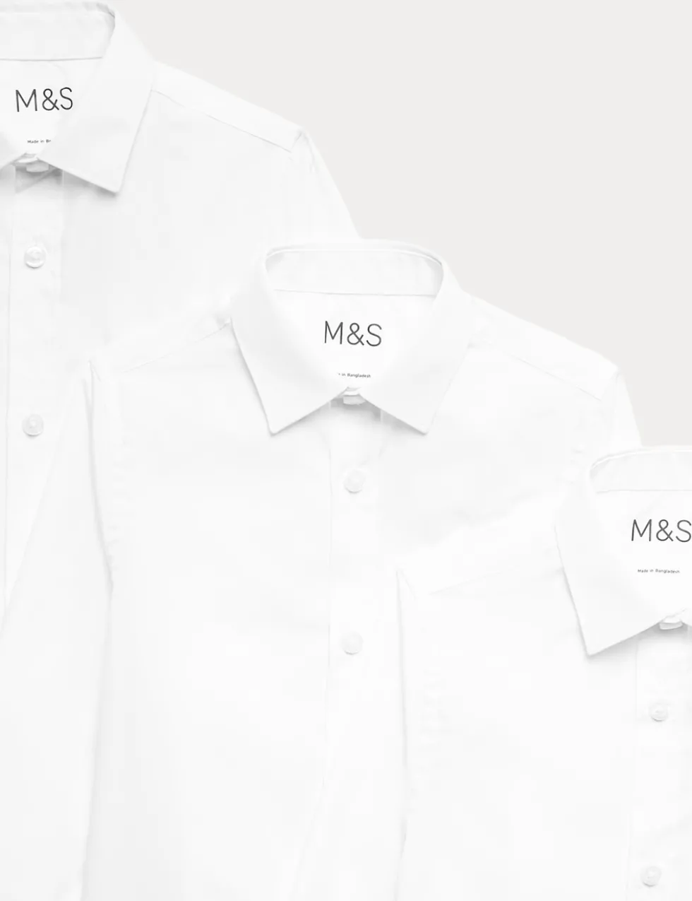 3 Pack Boys' Easy Iron School Shirts (2-16 Yrs)