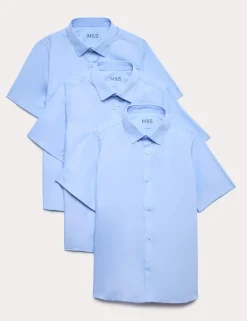 3 Pack Boys' Easy Iron School Shirts (2-16 Yrs)