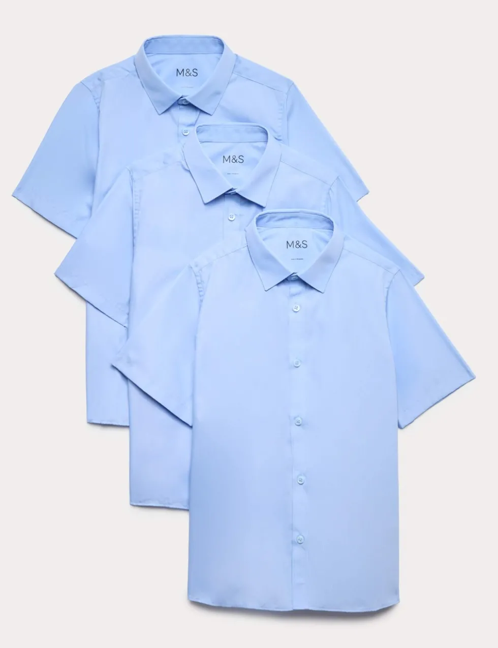 3 Pack Boys' Easy Iron School Shirts (2-16 Yrs)