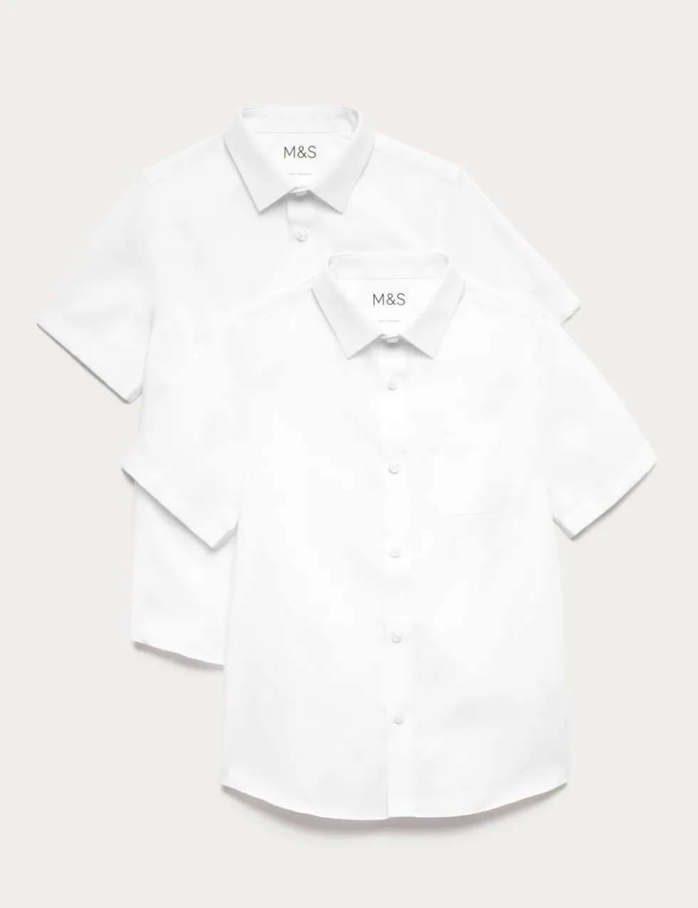 2 Pack Boys' Non-Iron School Shirts (2-18 Yrs)