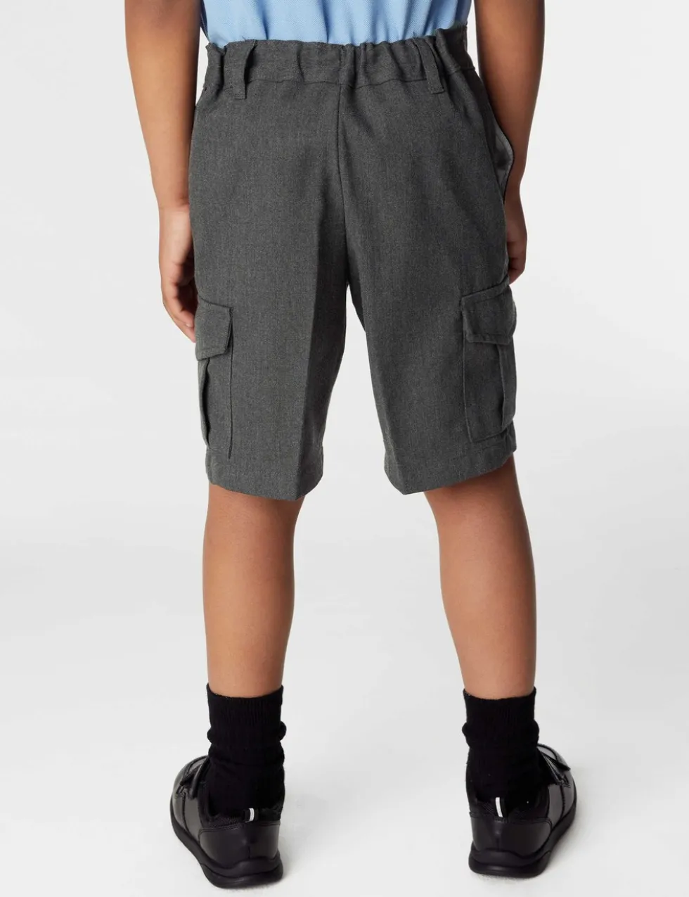 2 Pack Boys' Plus Fit Waist Cargo School Shorts (4-14 Yrs)