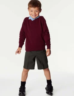 2 Pack Boys' Regular Leg School Shorts (2-14 Yrs)