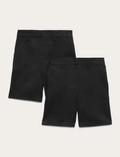 2 Pack Boys' Regular Leg School Shorts (2-15 Yrs)
