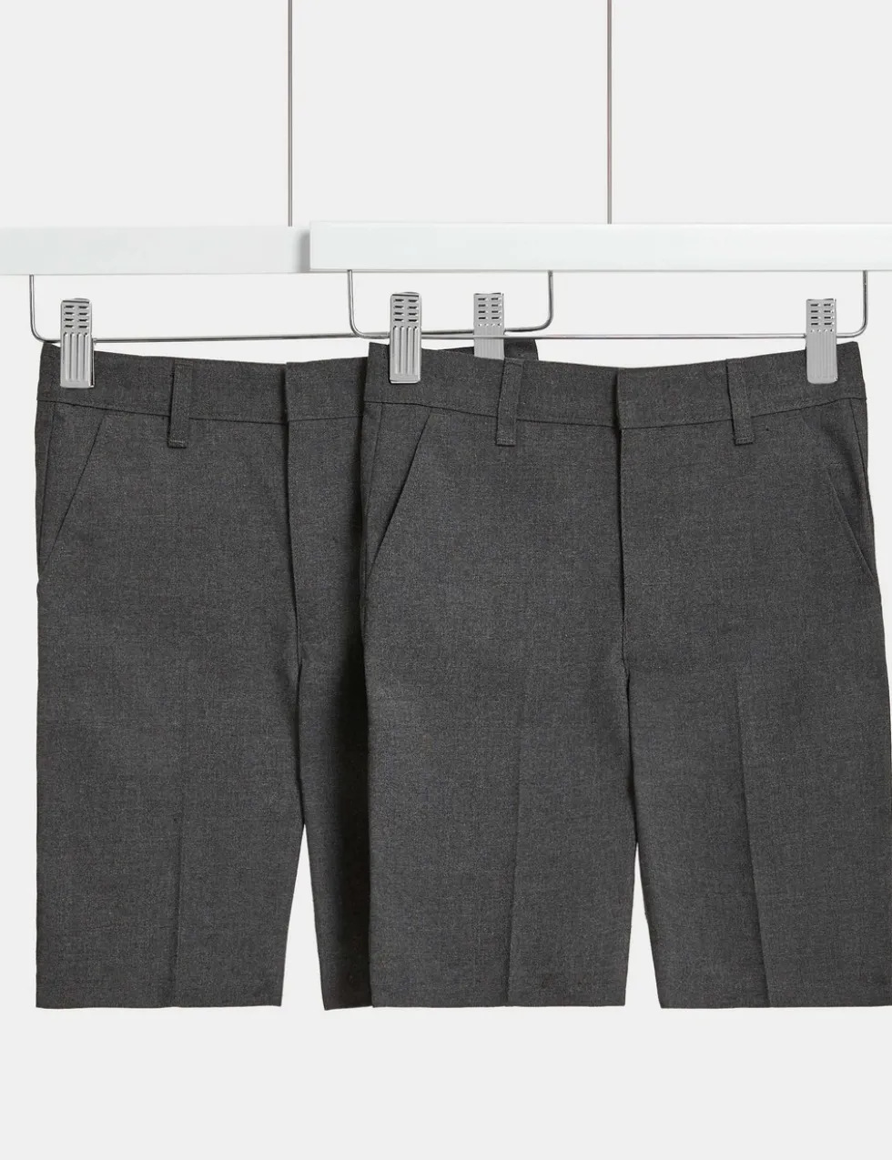 2 Pack Boys' Regular Leg School Shorts (2-14 Yrs)