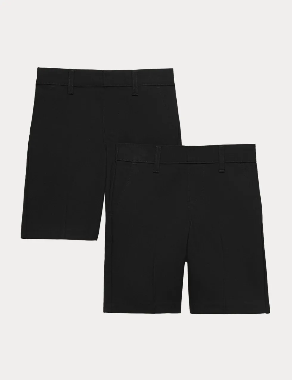 2 Pack Boys' Regular Leg School Shorts (2-14 Yrs)