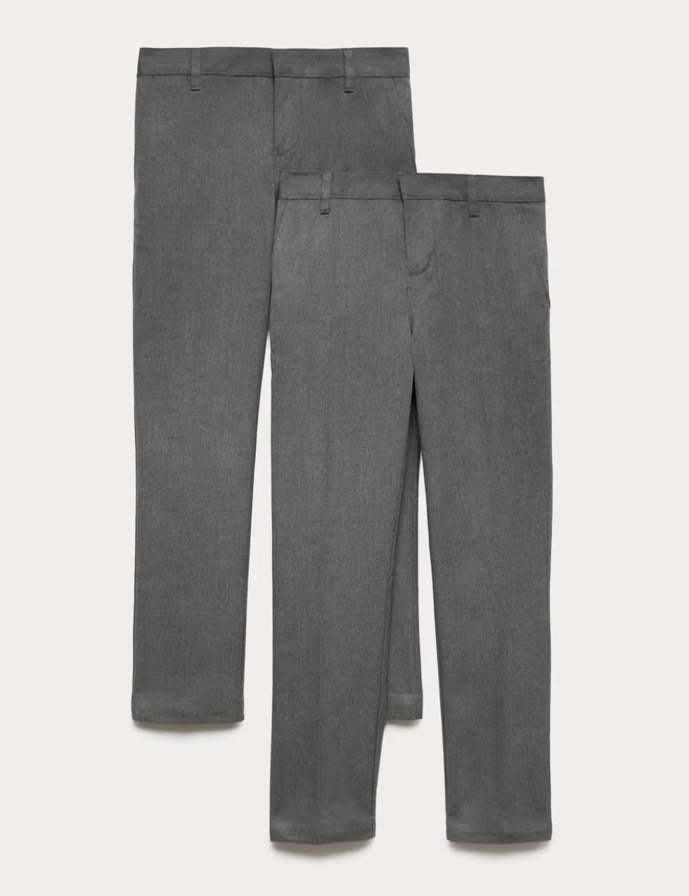 2 Pack Boys' Skinny Leg School Trousers (2-18 Yrs)