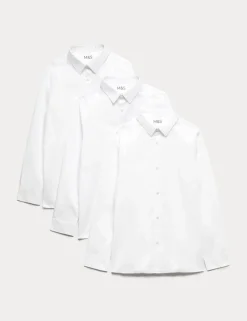 3 Pack Boys' Slim Fit Easy Iron School Shirts (2-16 Yrs)