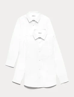 2 Pack Boys' Slim Fit Non-Iron School Shirts (2-18 Yrs)
