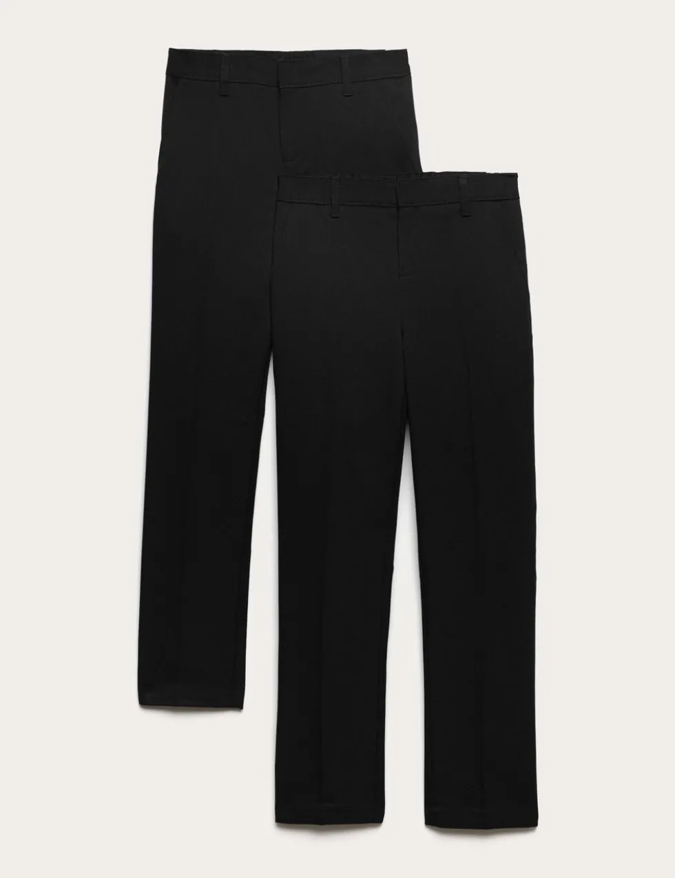 2 Pack Boys' Slim Fit Slim Leg School Trousers
