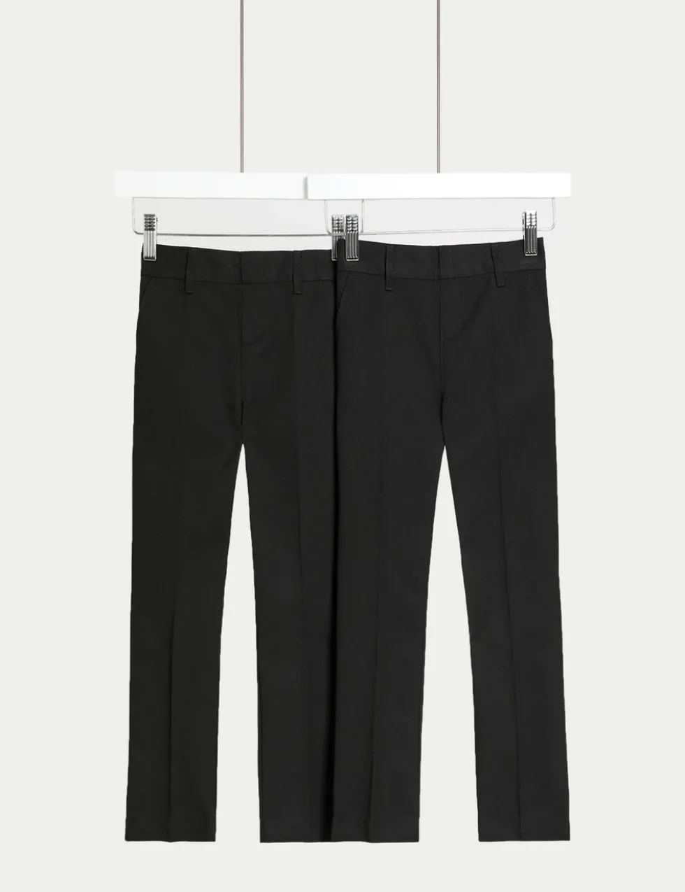 2 Pack Boys' Slim Leg School Trousers (2-18 Yrs)
