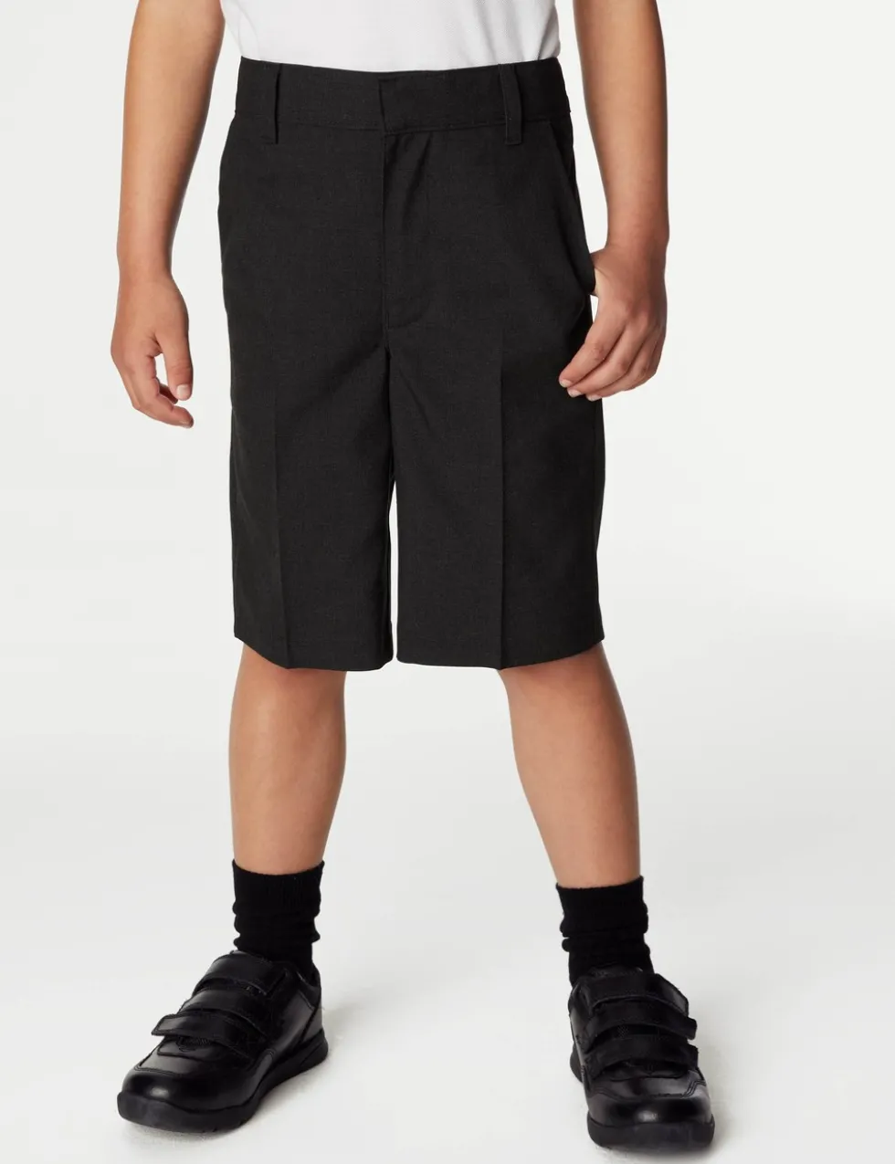 2 Pack Boys' Slim Leg School Shorts (2-14 Yrs)