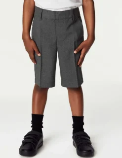 2 Pack Boys' Slim Leg School Shorts (2-14 Yrs)