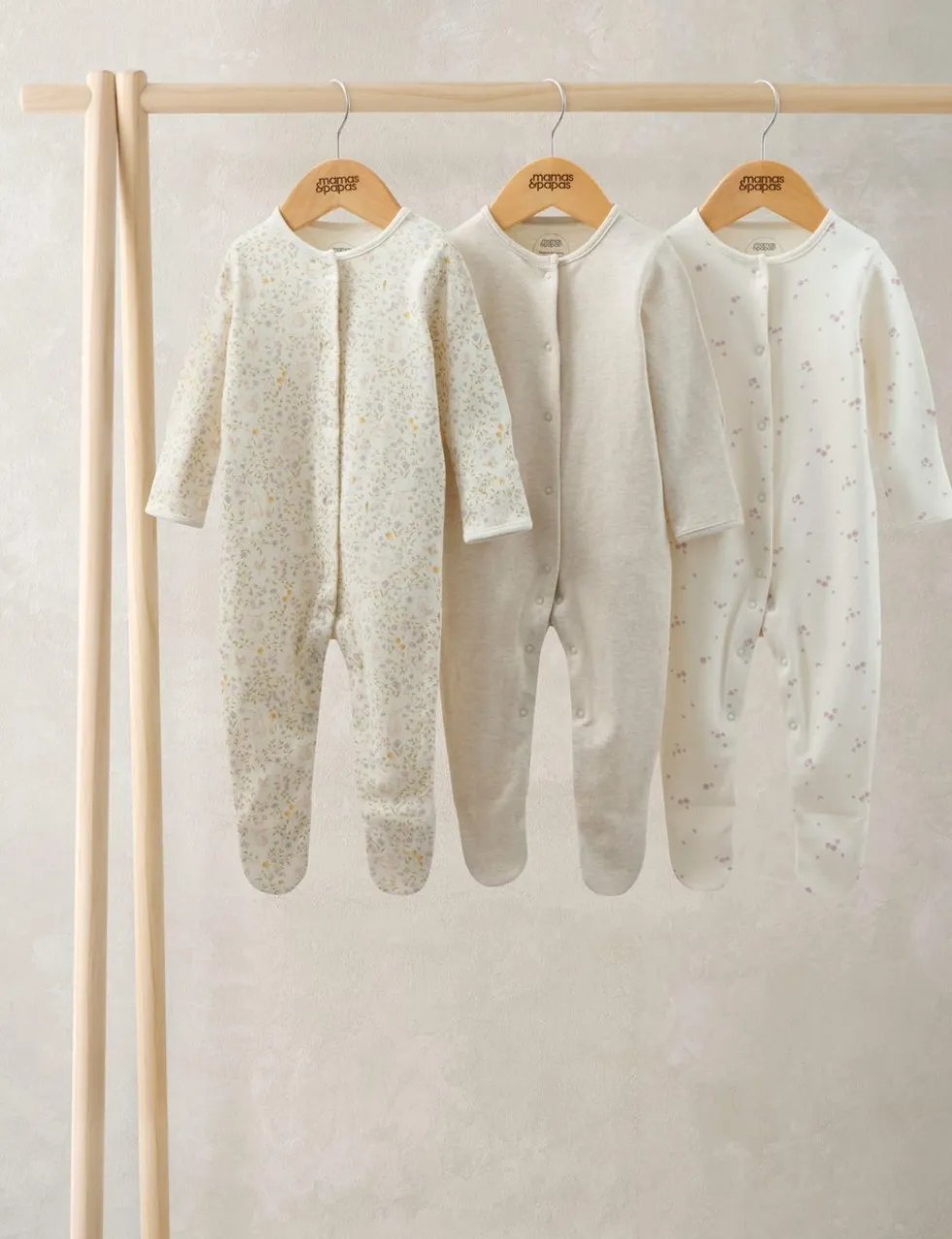 3 Pack Bunny Sleepsuits (6½lbs-24 Mths)