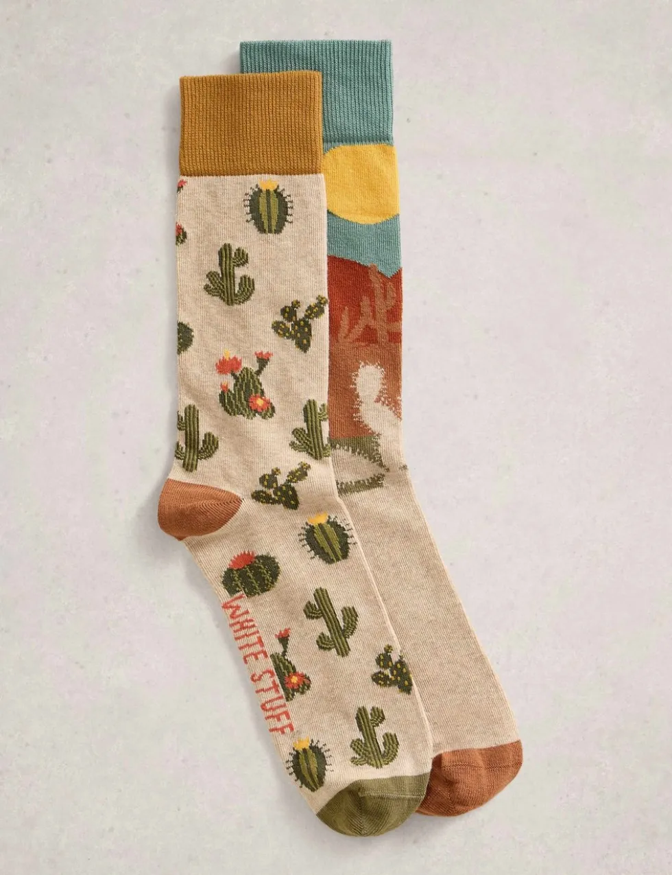 2 Pack Cactus Novelty Cotton Rich Socks