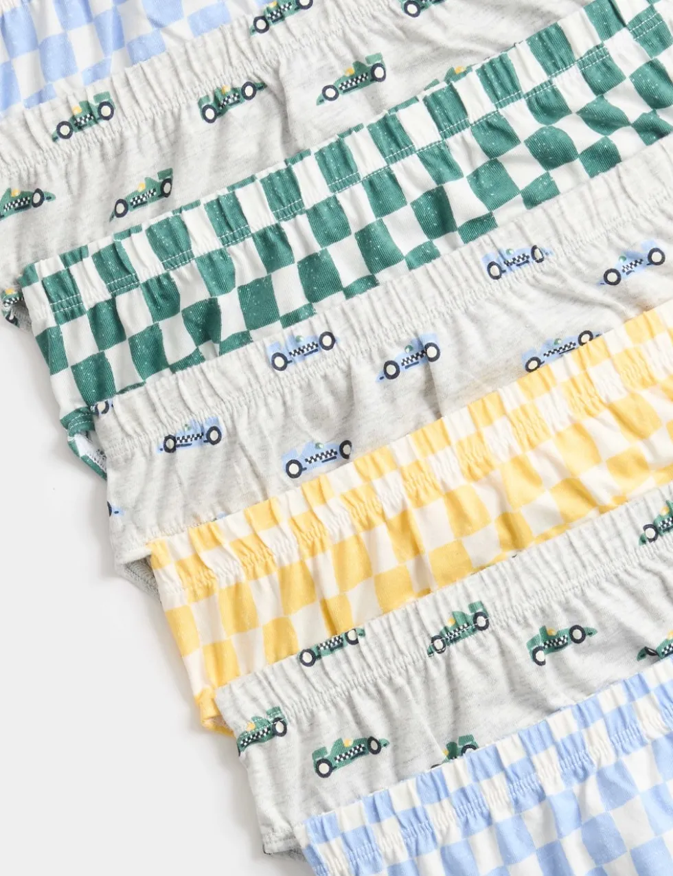 7 Pack Car & Checkerboard Pure Cotton Briefs (18 Mths-14 Yrs)