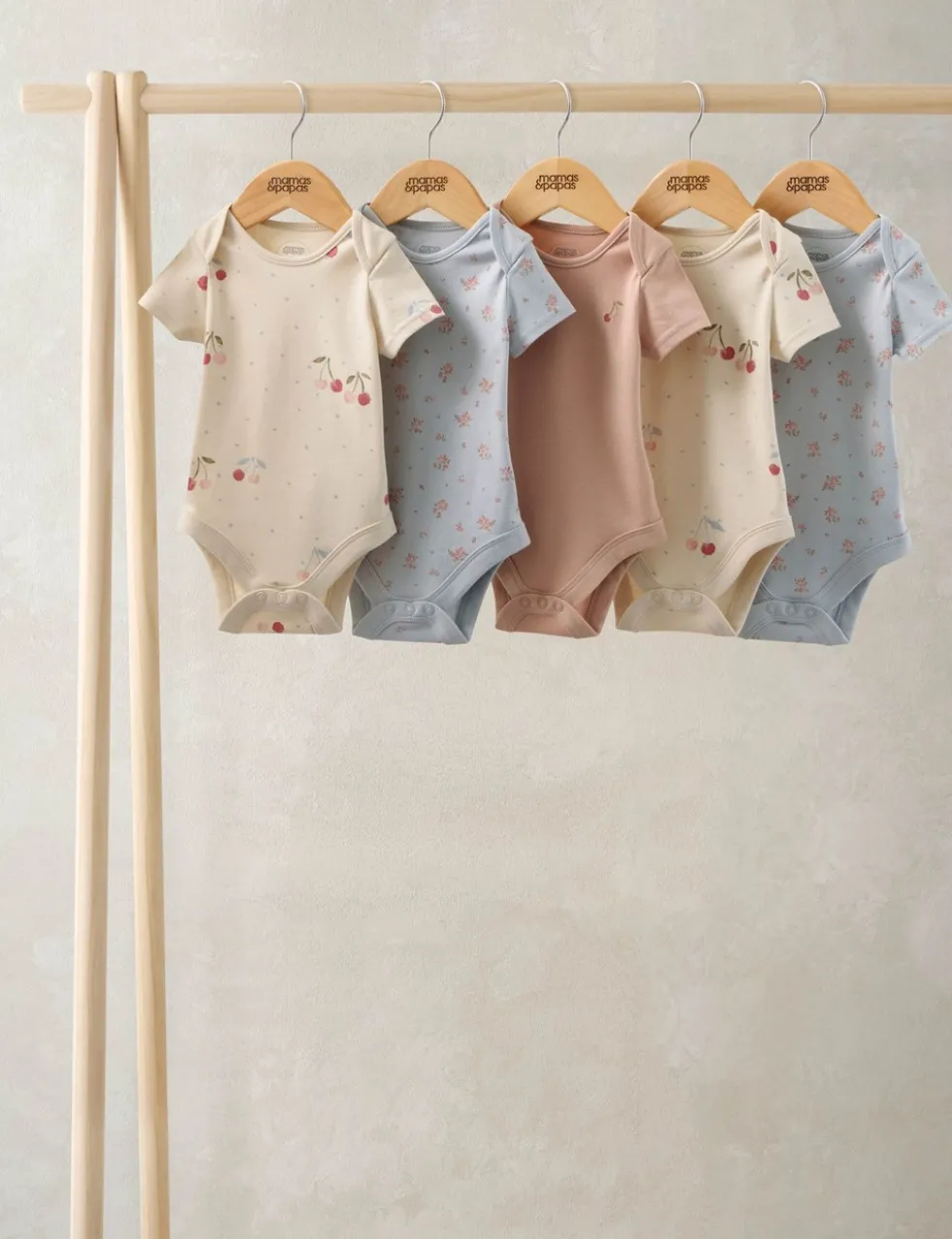 5 Pack Cherry Bodysuits (7lbs-24 Mths)