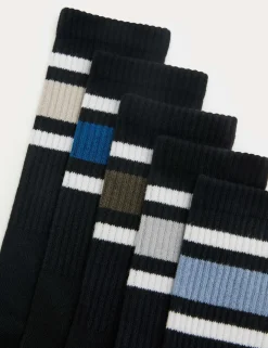 5 Pack Cool & Freshâ„¢ Cotton Rich Cushioned Sports Socks