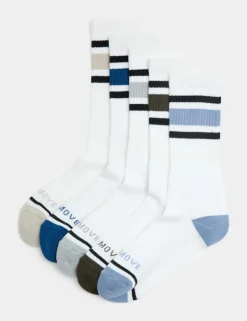 5 Pack Cool & Fresh™ Cotton Rich Cushioned Sports Socks