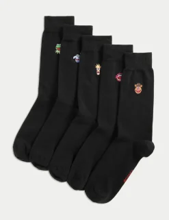 5 Pack Cool & Fresh™ Muppets Cotton Rich Socks