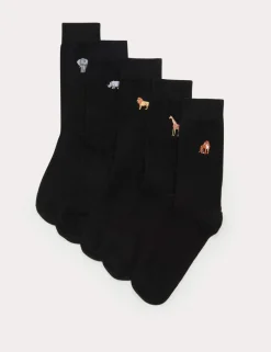 5 Pack Cool & Fresh™ Safari Cotton Rich Socks
