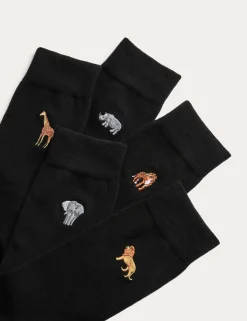 5 Pack Cool & Freshâ„¢ Safari Cotton Rich Socks