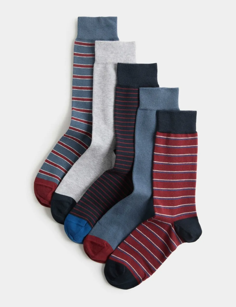 5 Pack Cool & Fresh™ Stripe Cotton Rich Socks