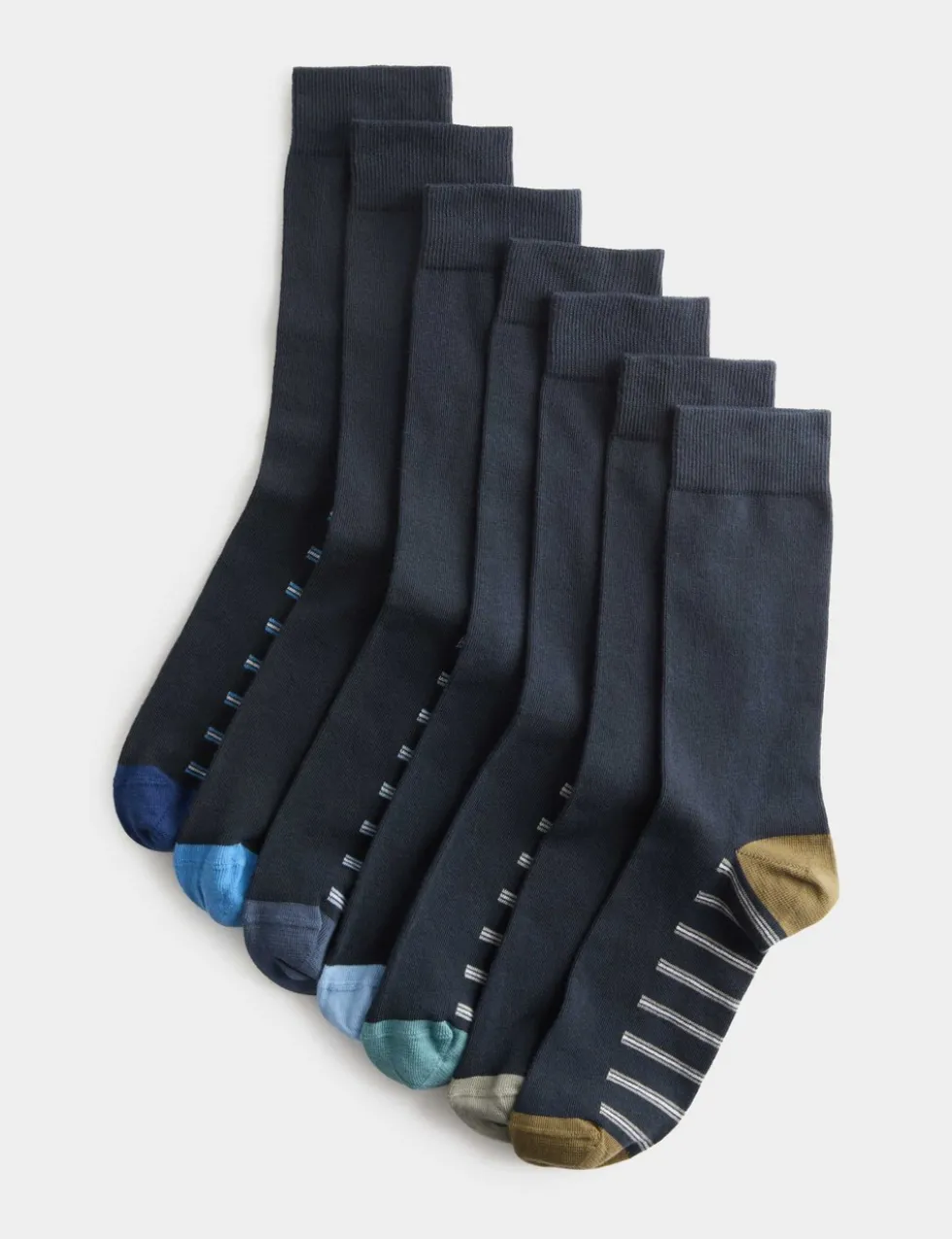 7 Pack Cool & Fresh™ Striped Cotton Rich Socks