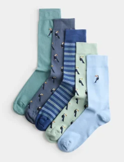 5 Pack Cool & Fresh™ Toucan Cotton Rich Socks