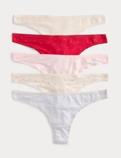 5 Pack Cotton Modal Thongs