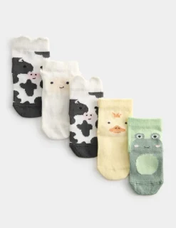 5 Pack Cotton Rich Animal Socks