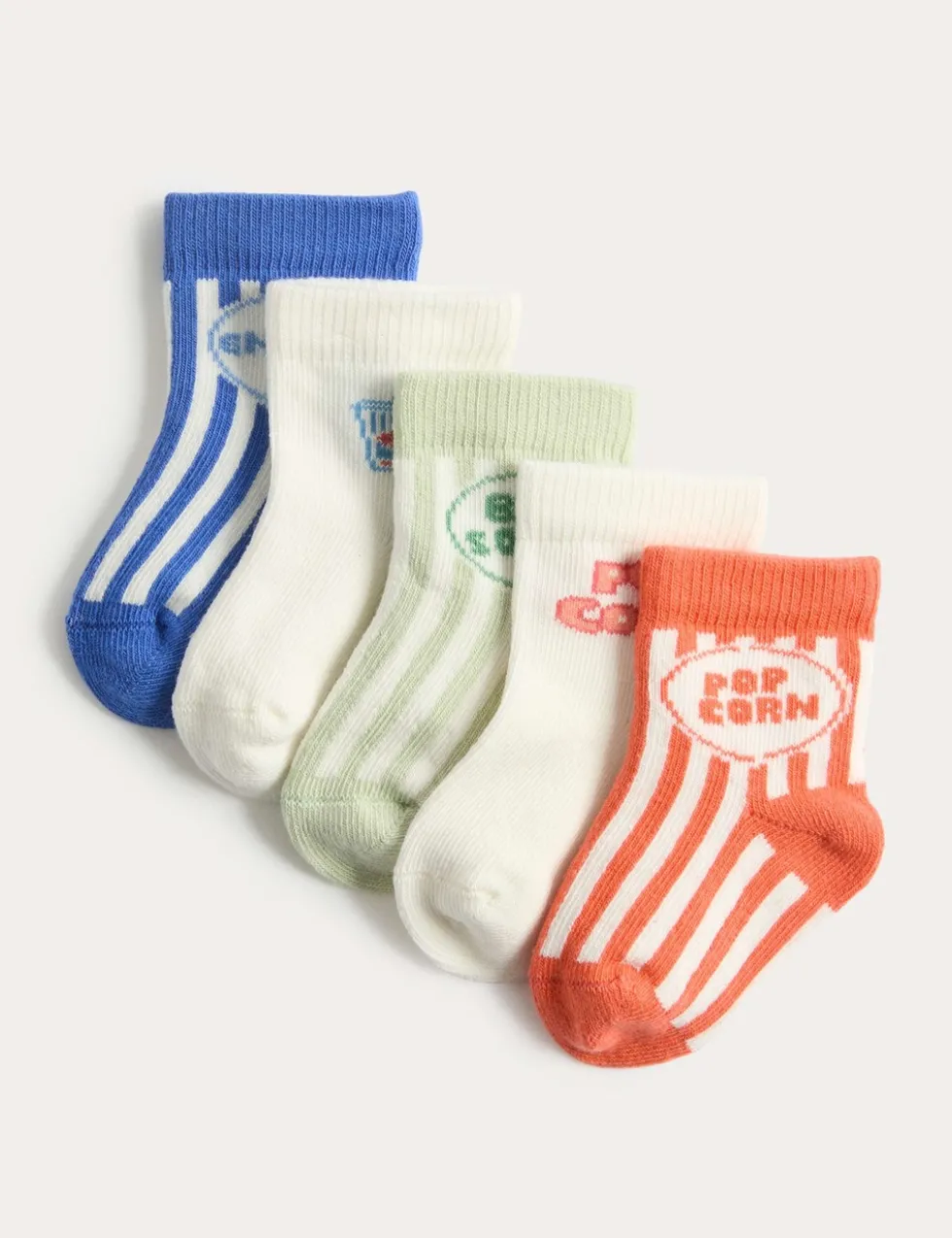 5 Pack Cotton Rich Baby Socks (7lbs-24 Mths)