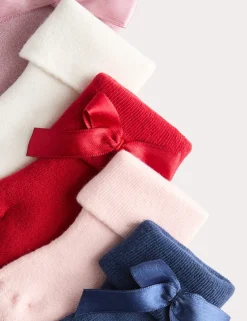 5 Pack Cotton Rich Bow Baby Socks
