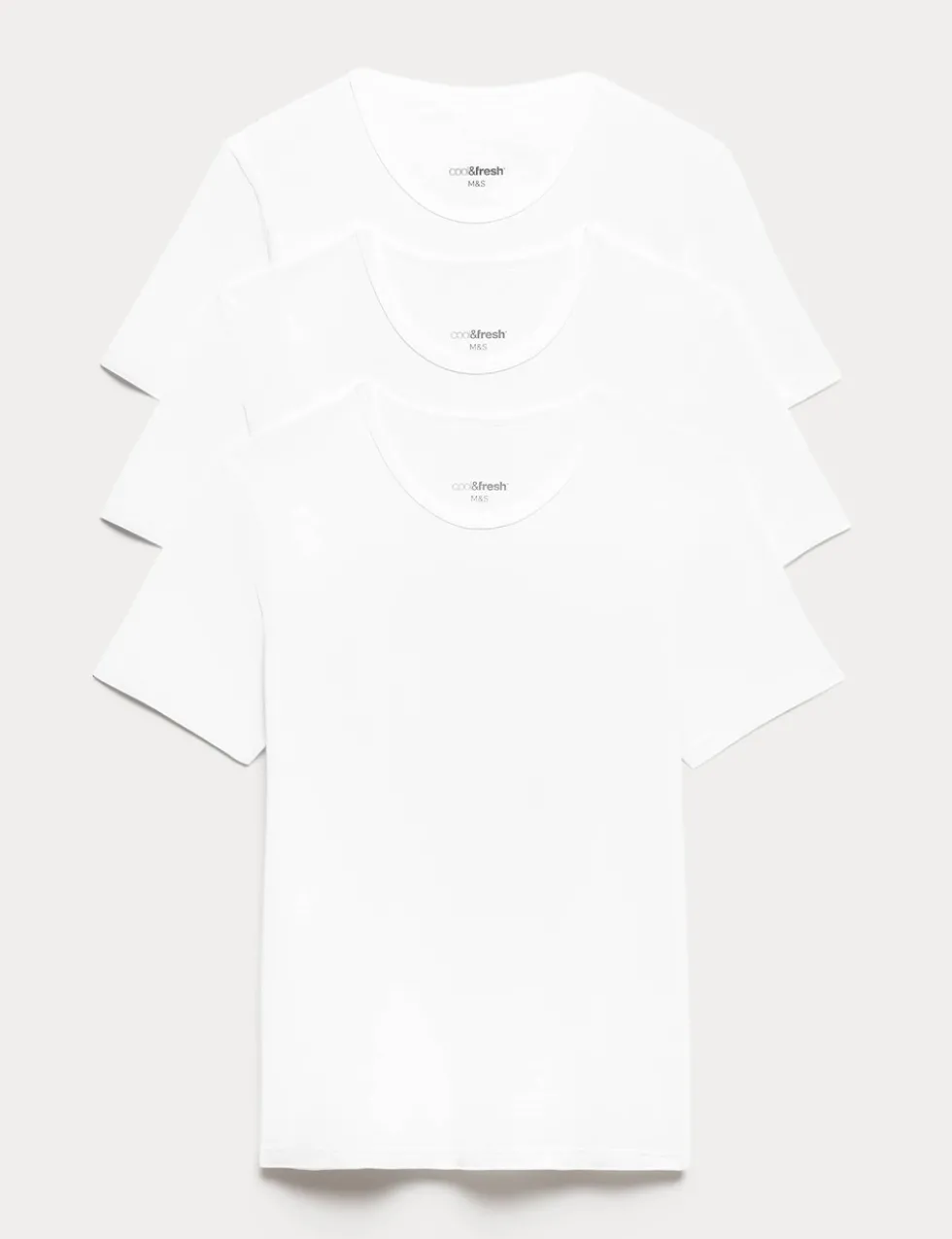 3 Pack Cotton Rich Cool & Fresh™ Crew Neck Stretch Vests