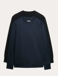 2 Pack Cotton Rich Crew Neck Sweatshirts
