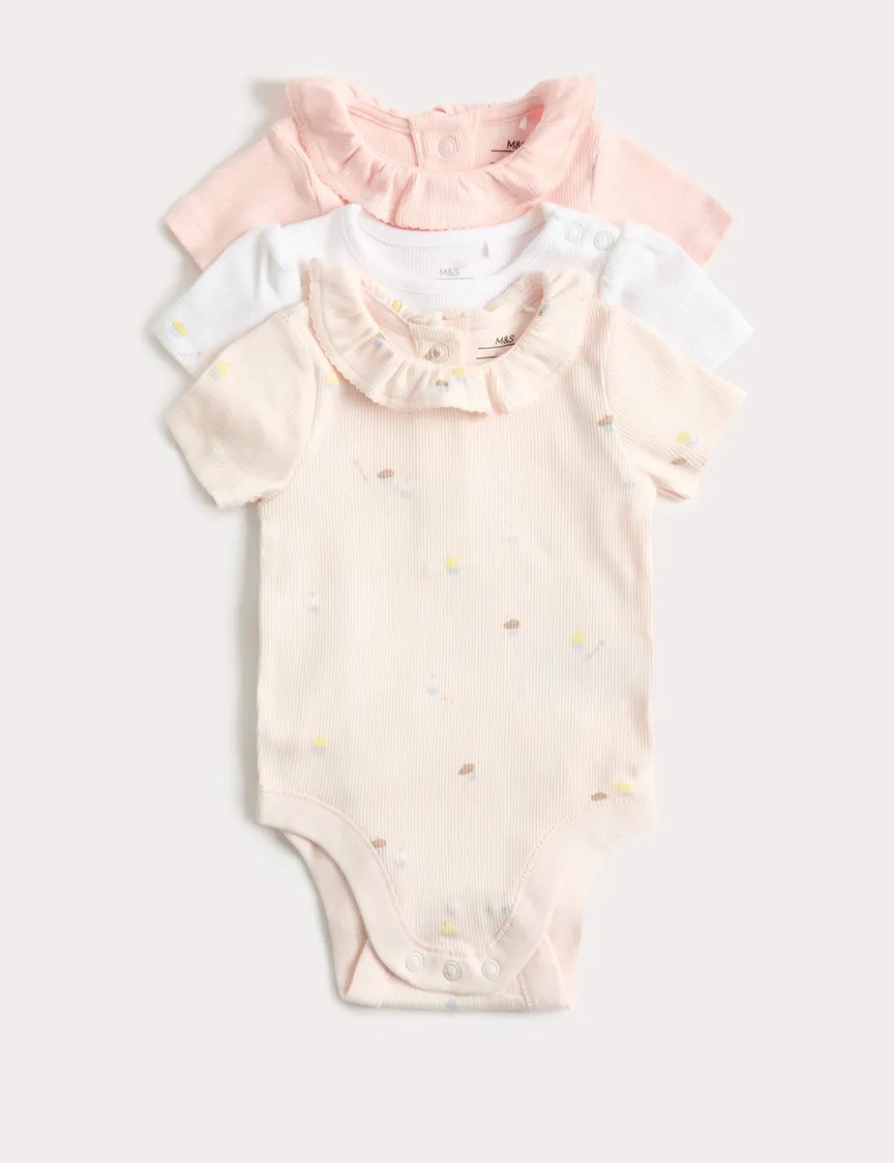 3 Pack Cotton Rich Cupcake Bodysuits (6½lbs-3 Yrs)