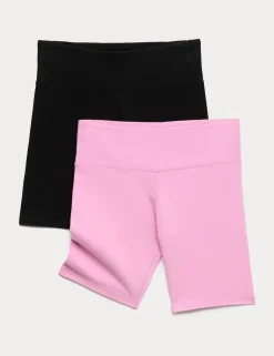 2 Pack Cotton Rich Cycling Shorts (6-16 Yrs)