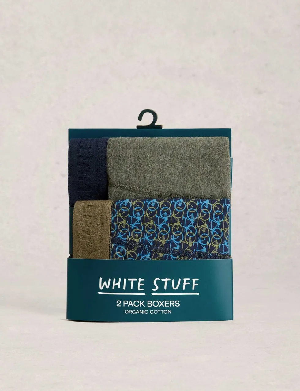 2 Pack Cotton Rich Fish & Plain Boxers