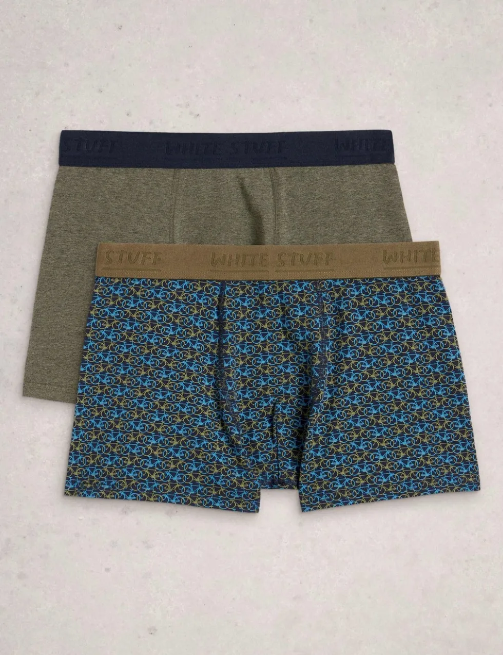 2 Pack Cotton Rich Fish & Plain Boxers