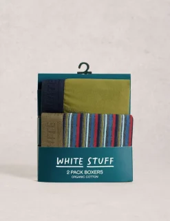 2 Pack Cotton Rich Fish & Plain Boxers